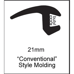 Universal Conventional Style Glass Molding - 21mm - FREE SAMPLE