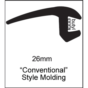 Universal Conventional Style Glass Molding - 26mm - FREE SAMPLE