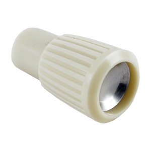 Air Vent / Choke Cable / Defroster Cable Knob - White With Silver Insert