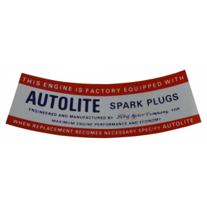 Autolite Spark Plug Air Cleaner Decal