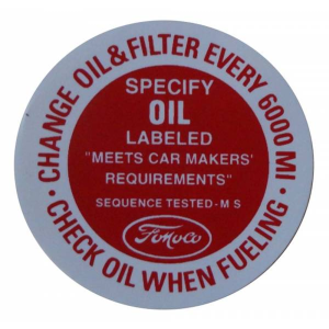 Oil Filler Cap Decal