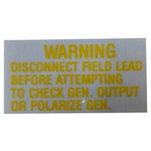 Voltage Regulator Warning Decal