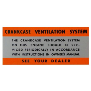 Crankcase Vent Air Cleaner Decal