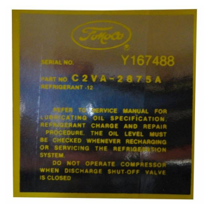 AC Compressor Charge Decal