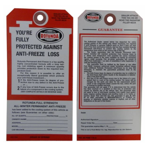 Rotunda Antifreeze Tag