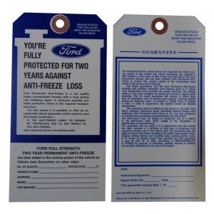 Ford Antifreeze Tag