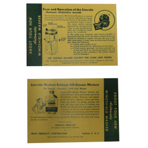 Windshield Washer Instructions Sheet