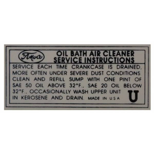 Air Cleaner Service Decal