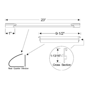 1950-53 Buick & Cadillac Restoration Parts Rear Vent Window Seal Kit - Part #10-007X.