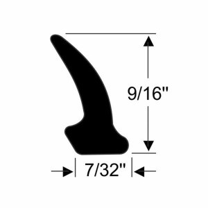 9/16" x 7/32" Dense Rubber "T" Extrusion Seal - FREE SAMPLE