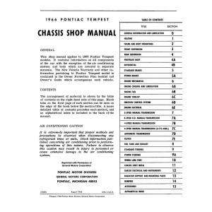 1966 Pontiac GTO / LeMans / Tempest Chassis Shop Manual - Part #DPRGM-137-66GTSM.