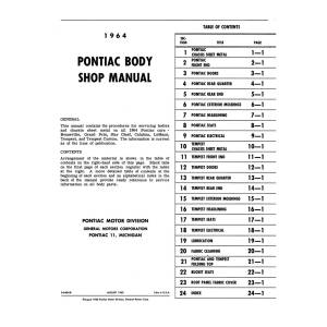1964 Pontiac Body Shop Manual - Part #DPRGM-135-64BSM.