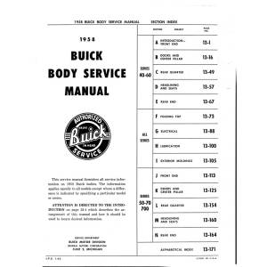 1958 Buick Shop Manual - Part #DPRGM-12-58SM.
