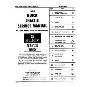 1965 Buick Chassis Service Manual - Part #DPRGM-19-65SM-45000.